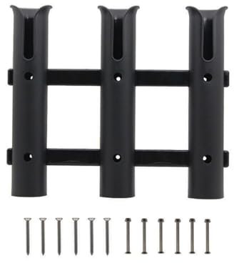KOVNISE Angelrutenhalter, 3 Röhrenhalter, Wandmontage, Rutenhalter, tragbare Angelrutenhalter für Boote, Garage, Kühler, Anhänger (schwarz)