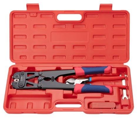 iCrimp Pince à sertir pour cosses de câble de batterie 8, 6, 4, 2, 1, 1/0 AWG, avec coupe-fil et dénudeuse, pince à sertir pour bornes de batterie