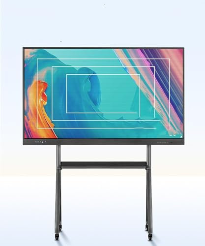QICBYING Carrello TV Mobile con Rotelle per TV LCD LED - Supporto da Pavimento con Cornice per TV LCD - Piatti E Curvi da 55-86 Pollici, Supporto da Pavimento per Ripiani da Esterno