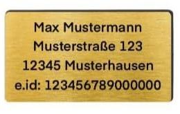 Drohnen Schild Kennzeichnung E-ID Für UAV Luftraum graviert aus Kunststoff (Gold)