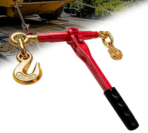FITHOIST Reliures à chaîne à cliquet de 1,6 cm à 0,9 cm | Reliures à charge robuste avec crochets à chape | Charge de travail de 2,4 kg | Compatible avec les chaînes G43, G70 et G80 | Reliure