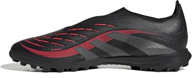 adidas Unisex Predator League Laceless Turf Football Boots, Core Black/Grey Four/Lucid Red, 10.5 UK