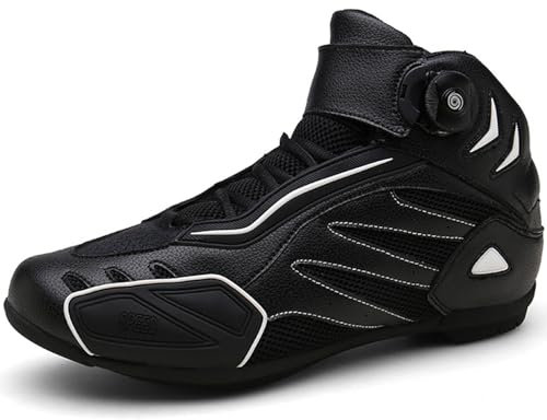 Stivali da Moto per Uomo e Donna, Scarpe da Moto Leggere, Stivali da Moto da Cross Essenziali per la Sicurezza del Ciclista, Regali per Motociclisti,Nero,36