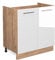 Vicco Meuble Bas sous-évier Fame-Line, Blanc Haute Brillance/Chêne de Force doré, 80 cm, PT Chêne