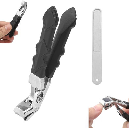 HENGBIRD Outfany Coupe-ongles professionnel pour ongles des pieds, avec lime à ongles et pointe ronde argentée