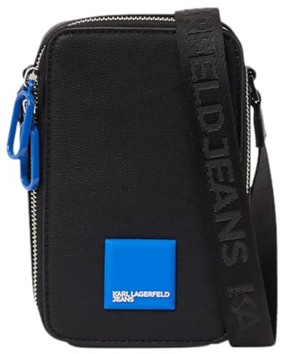 Karl Lagerfeld Jeans Women's Box Logo Reporter Bag Cross Body, Black
