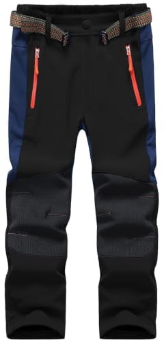 Macker Jones Kinder Softshellhose Skihose Gefüttert Schneehose Wasserdicht | Thermohose Winddicht Winter Warm Wanderhose für Jungen Mädchen