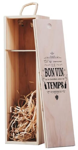 Winebox® | Coffret à Vin Gravé | Bois de Patong Robuste | Fermeture Sécurisée et Poignée Ergonomique | Caisse Élégante et Durable | Idée Cadeau pour Amateurs de Vin | OriginalCorner®