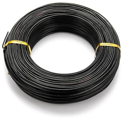 VONCYKI 1 rotolo di filo di alluminio multicolore per la creazione di gioielli fai da te, collane, bracciali, 0,8 mm, 1 mm, 1,5 mm, 2 mm, 3 mm, 4 mm, 5 mm, 6 mm (nero, 4 mm, 16 m)