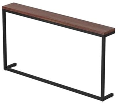 Brauner Konsolentisch mit kleiner Seitenablage und schmaler Sofa-Rückenlehne, 120 x 15 x 85 cm, ideal für Flur, Eingang oder Wohnzimmer, Aufbewahrung, Eck-Clip-Schrank im Lieferumfang enthalten