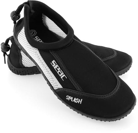 SEAC Splash, Chaussures de Rocher pour Adultes et Enfants, Chaussures à séchage Rapide pour la mer, la Plage et la Piscine, Noir/Blanc, 43