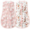 MIKAFEN Lot de 2 Gigoteuses d'été pour bébé 0,5 Tog, 100% Coton, Gigoteuse d'été pour Enfants pour garçons et Filles, Animaux et Fleurs Roses, 0-6 Mois