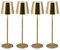 CATAVANA-Lot de 4 Lampes de table sans fil - Rechargeables LED pour Intérieur/Extérieur-Cable USB-C - Lampe Tactile avec Variateur - Couleur de Lumière Chaude-Design en Métal - Marque Française - Gold