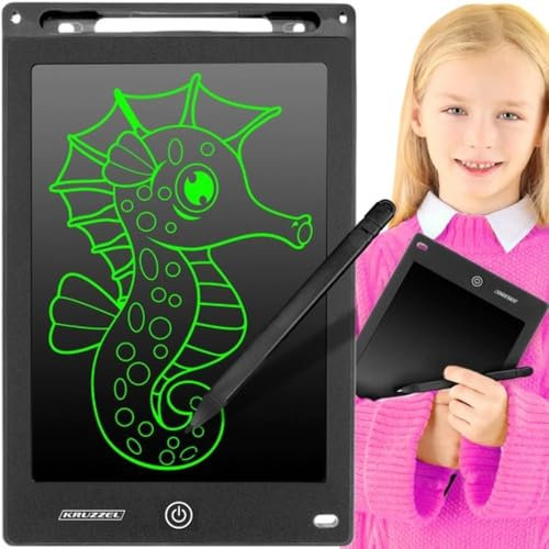 Tableau noir à dessin Lcd XL 10 pouces avec stylo couleur noire pour enfants idée cadeau