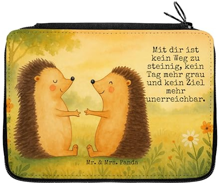 Mr. & Mrs. Panda Mäppchen Igel Liebe Design - Geschenk, Federmäppchen, Federmappe, Hochzeitstag, Bleistiftetui, Etui, Freundin, Hochzeit, Stifteetui