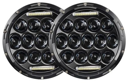 Xxiucj Motorrad scheinwerfer Für Touring Für Ultra Für Classic Für Electra Für Street Für Glide Für Road Für King Motorrad 7-Zoll-Scheinwerfer Scheinwerfer(2pcs Black)