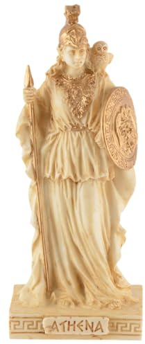 Griechische Göttin Athene Miniatur, aus Kunststein, mit Goldfarbe von Hand bemalt, aus der Veronese Kollektion, 708-77442
