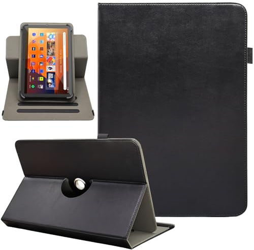 Universal Rotating Tablet Case for 7 8 Inch Android Tablet, Dluggs 360 Degree Rotating PU Leather Stand Case for 7 8 and All 7.0-8.5 Inch Tablet, Black