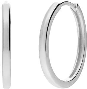 Lucardi - Damen Silberne Ohrringe mit Zirkonia, 20 mm, für Damen - Ohrringe - 925 Silber - Silberfarbig - Nickelfrei