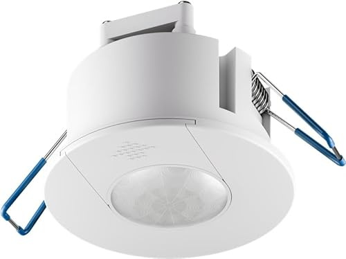 goobay Bewegungsmelder Compact weiß, Unterputz Deckenmontage, Schrankbeleuchtung, 360° PIR LED Lampe, 8 m Reichweite, smarte Beleuchtung, LED und Nachtlicht geeignet, IP20, innen 79598