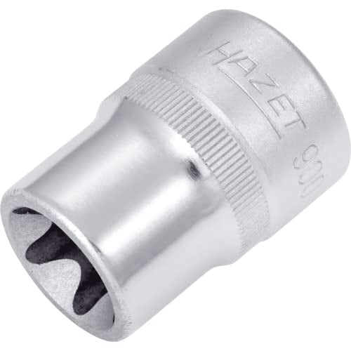 HAZET Steckschlüsseleinsatz 900-E20, 1/2 Zoll (12,5 mm) Vierkant | 1/2 Zoll (12,5 mm) Vierkant hohl, Antrieb 1/2 Zoll (12,5 mm) Vierkant hohl, Abtrieb Außen TORX Profil, Chrom-Vanadium, 92 g