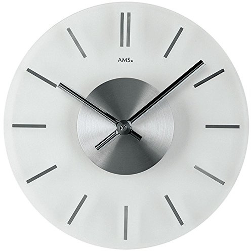 AMS W9318 Design Quarz-Wanduhr, 30 cm Durchmesser