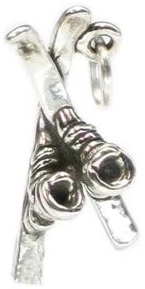 Ski mit Stiefeln Sterling Silber Charm .925 x 1 Ski Ski Charms