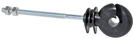 VOSS.farming 40x Ringisolatoren, Weidezaunisolatoren, Elektrozaunisolatoren für Weidezaun, schwarz, Kunststoff inkl. Mutterschrauben