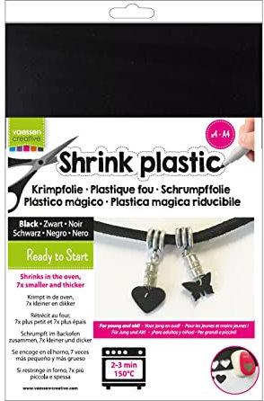 Vaessen Creative Schrumpffolie A4 Schwarz 4pcs, 21 x 29.8 x 0.3 cm