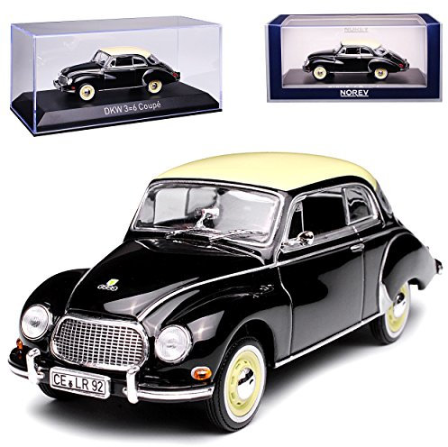 Norev DKW Auto Union 3=6 Coupe F93 F94 Schwarz mit Beige 1955-1959 1/43 Modell Auto mit individiuellem Wunschkennzeichen