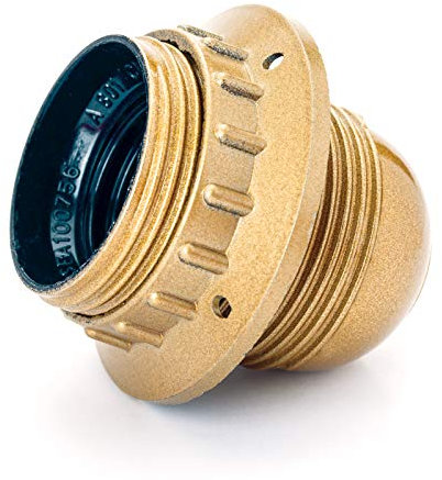 ORION LIGHTSTYLE Fassung E27 Kunststoff PVC Lampenfassung Schraubgewinde Schraubring (gold)