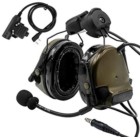 TAC-SKY COMTA III Helm Taktische Kopfhörer, Seitenschiene, Airsoft-Ohrenschützer mit PTT und Mikrofon für Outdoor-Sportarten