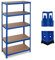 Relaxdays Schwerlastregal, Traglast 875 kg, 5 Ebenen, zum Stecken, Keller, Garage, HxBxT 180x90x45 cm, Stahl & MDF, blau
