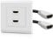 TNP Presa a Muro HDMI - Doppia (2 Porte) Placca a Parete con Supporto 4K UHD ARC Ethernet Presa HDMI Coperchio Cavo Jack Accoppiatore Supporto Flessibile ad Alta Velocità Pannello di Montaggio