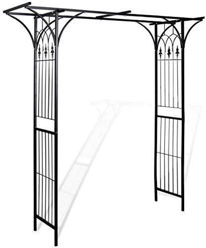 Tidyard Arco per Rampicanti in Ferro,Pergola per Rampicanti in Ferro,Pergolato Pergola da Giardino,Pergolato Rampicanti Metallo,Pergola Rampicanti Metallo 200x52x204 cm