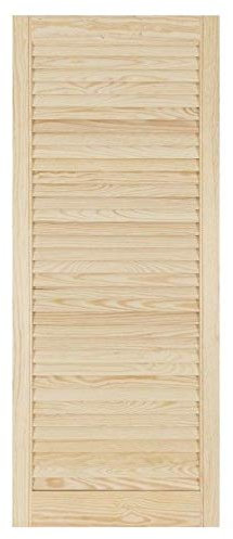 Puerta de Louvre Madera de pino Abierta Listo para pintar Puertas internas de armario de Louvre Puertas de armario con listones Varios tamaños (1100 mm (43.4 ) de altura 444 mm (17.5 ) de ancho)