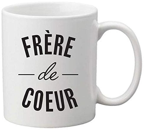 Mug céramique imprimé citation humour Frère de coeur ref 2537