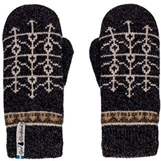 ÖJBRO VANTFABRIK Ekshärad Sot Fäustlinge 4 Lagen russ/grau Gr. M 100% Merinowolle Handschuhe Strick warm weich - Hergestellt in Schweden