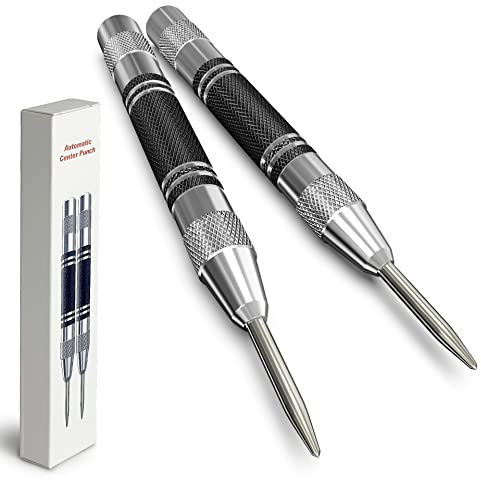 Glieskir 2-Pack Automatic Center Punch, 5-Inch Adjustable Steel Tool