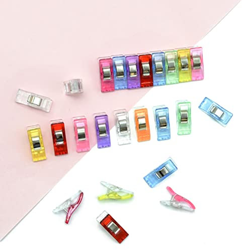 Magic Select Lot de 100 Pinces de couture en plastique ABS et acier inoxydable pour tissu, reliure et travaux manuels