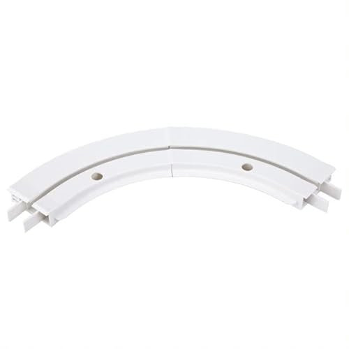 Mardom Erkerbogen für Gardinenschiene 2 läufig (1 Stk) - Verlängerung der Vorhangschiene - aus PVC Kunstoff - mit 2x Profilkappe - Weiß Montageset - 90°