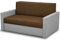 Bonni Tedi 2 Lehnsessel mit Schlaffunktion, Schlafsofa, Klappsofa, Schlafcouch, Bettsofa, vom Hersteller, Couch, Couchgarnitur, Sofagarnitur, Jugend, Ideal für kleine Wohnungen (Grau/Dunkelbraun)