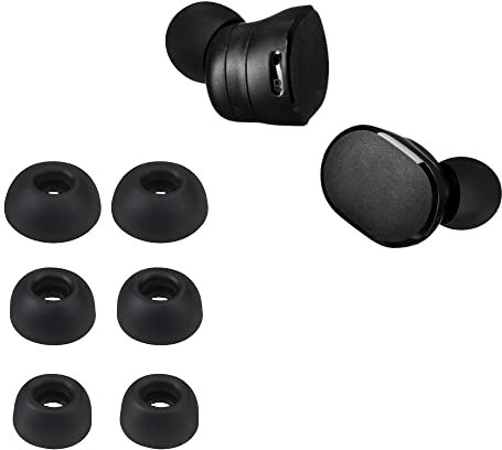 kwmobile 6x Replacement Ear Tips Compatible with JBL Tune 130 NC TWS - Silicone Tips for Earphones - Black