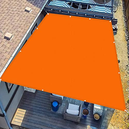 Sonnensegel Wasserdicht 6.5 x 10 m Rechteck UV-Schutz Reißfest Schattiernetz Sonnenschirme mit Ösen inkl Befestigungsseile für Garten Terrasse Outdoor, Orange