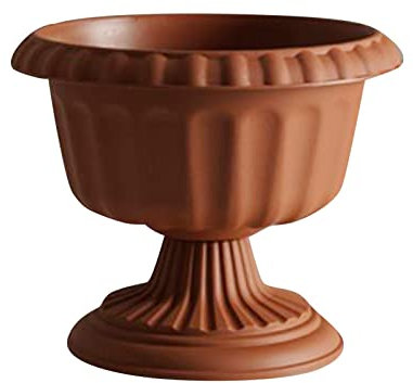 CreoQIJI Macetero de jardín de 25 cm de altura, 35 cm de diámetro, maceta clásica, estilo romano, maceta de plástico, decoración para interiores y exteriores, estilo vintage, color rojo