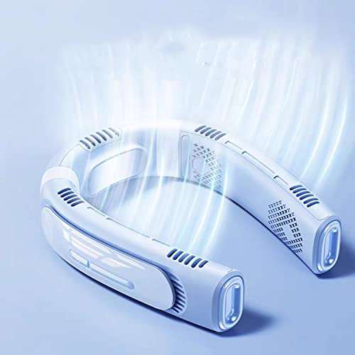 Ventilatore da Collo, Ventilatore Portatile a Batteria Ricaricabile, Ventola Personale USB con Bretella di Raffreddamento per Il Collo, Flusso d'Aria Aggiornato a 360°, 3 velocità,Blu,10000mah
