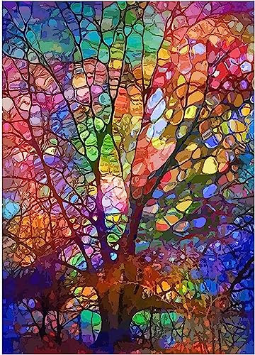 Arbre de Vie coloré - Puzzle en Bois 2000 pièces - Jeu de Casse-tête pour Adultes et Enfants