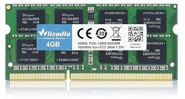 4GB DDR3/DDR3L Laptop Memória RAM 1600MHz CL11 SODIMM Wlizedle Computador Módulo de Memória PC3-12800 /PC3L-12800 204-Pin 1.35V/1.5V Notebook Memory para Ordenadores portátiles, Verde