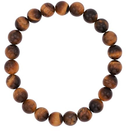 Heideman Armband Herren Tiger Eye Tigerauge Perlen gold braun | Tiger Eye Herren-Armband, Tigerauge-Perlen braun/gold, dehnbar, Naturstein, Geschenk für ihn