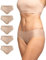 DANISH ENDURANCE 5er Pack Unsichtbare Hipster Panties aus Mikrofaser, für Sport & Alltag, für Damen Beige 5er Pack L